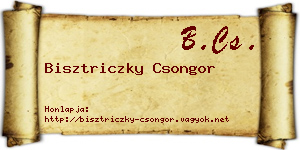 Bisztriczky Csongor névjegykártya